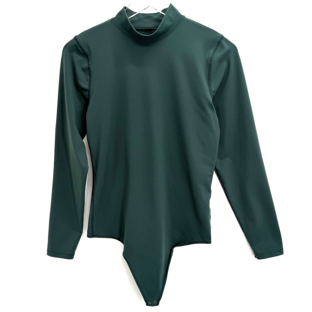Abercrombie & Fitch Soft A&F Collection Bodysuit L Mock Neck Long Sleeve Green